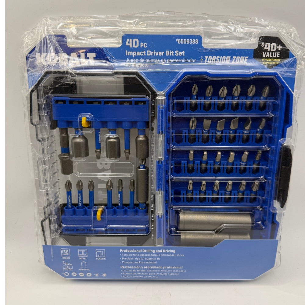 Kobalt 40 PC Impact Driver Bit Set #6509388 New